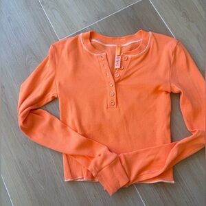 SKIMS Ribbed Henley Top